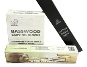 BeaverCraft Wood Carving Kit Includes 10 Carving blocks & leather paddle strop