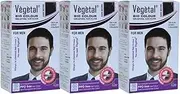 Vegetal Bio Colour - Experience Natural Dark Brown Beard Hair Color for Men Ammonia-Free, PPD-Free, 100% Organic, and Herbal Safe and Effective Beard Dye Complete Kit 25g Pack of 3