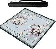 Large Mahjong Mat with Rubber Backing, Anti Slip and Noise Reduction Tablecloth, Table Mat for Mahjong, Paigow, Poker, Card and Board Games,Blue (80 cm/31.49 in