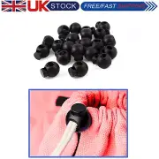 2-100pcs Single Hole String Cord Locks Toggles Black Stoppers Plastic Round Head
