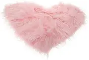 Heart Carpet Cute Cartoon Heart Mat Fuzzy Pink Rug Faux Fur Rug Plush Pink