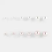 6 Pack Faux Pearl Ball Stud Earrings