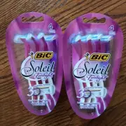 2 Pack Women's Bic Soleil Twilight Disposable Razor Triple Blade 8 Razors Total