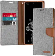 Goospery Samsung Galaxy S22 Ultra 5G Fabric Wallet Case Cover S908 [Grey]