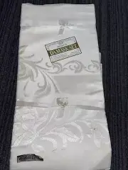 Vintage DAMASK SET Embroidery Square Tablecloth & 8 Napkins Never Used