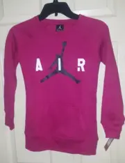 New Nike Air Jordan Jumpman Youth Fuschia Sweatshirt Small 8-10 NWT $55