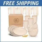 Lightweight & Durable Wheat Straw Dinnerware Set - Perfect for Camping & Picnics