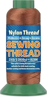 [Tikjiua] Sewing Thread, 2000 Yards Nylon Upholstery Thread for Sewing, Size 210D/3 Heavy Duty Threads for Wig, Weaving Hair, Beading, Denim, Leather Repairing