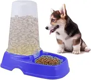 GREENADSCAPE Automatic Pet Feeder for Dogs and Cats Dark Blue Removable Washable Design Premium for Single Multiple Pet Households Keeps Food Clean