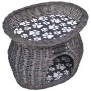 Cozy Willow Cat Tree with Scratching Post and Removable Cushion Bed
