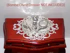 Dollhouse Miniature Vanity Tray Set+Mirror+Brush+Comb 1:12 Scale Silver OOAK New