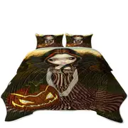 Halloween Twilight Scary Pumpkin Winged Beauty Girl Coverlet