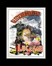 1890 Glacier Garden Lucerne - Matted for 11x14 Frame