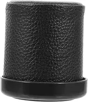 TOYANDONA Leather Dice Cup with Lid Mute Shaking Dice Holder for Parties and Game Nights Compact Design with Plush Interior and Base Ideal for Dice Games and Accessories