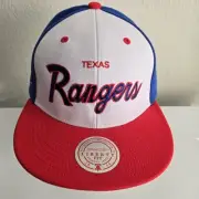 MLB Texas Rangers Mitchell & Ness Liberty Fit SnapBack Hat Script New