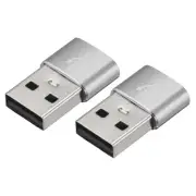 USB C Female to USB Male Adapters Type C to USB Converters Silver/2 Pcs