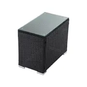 Black Wicker End Table