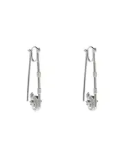 Versace Safety Pin Shaped Earrings One size silver