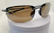 NEW UNUSED Maui Jim HOOKIPA H407-02 Wrap Black POLARIZED Bronze Lens Sunglasses