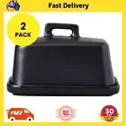 2x New Maxwell & Williams Epicurious Butter Dish Black