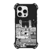 iPhone 16 Pro Bounce Case MagSafe Compatible London toile transparent