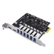 USB 3.2 and Type C PCI-E Expansion Card PCIE to USB Controller 6Port +8588