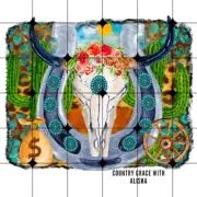 Sublimation Print Bull Skull Western Ready to Press Heat Transfer