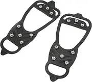 Rubber Thermoplastic Elastomer Non Slip Crampons with Steel Nails, Excellent Traction on Ice and Snow, Light Weight and Foldable, Suitable for Ice Fishing, Walking, and More