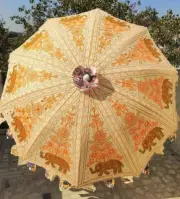 Garden Parasol Handmade Embroidered Indian Outdoor Sun Shade Patio Umbrella 72"
