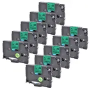 10PK Compatible with Brother P-Touch TZ-731 Black on Green 0.47" Label Tape 12mm