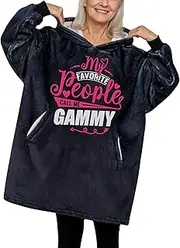 [Huglanket] Gammy Gifts for Grandma, for Mother's Day, Wearable Blanket Hoodie, Oversized Hooded Blanket, Cozy, Warm, One Size - Call Me, Call Me Gammy