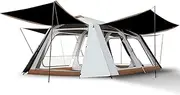 2-Layer Camping Tent with Removable Waterproof Rain Fly Ventilated Cabin Tent with Carrying Bag for Outdoor,Picnic,Camping,Family,Friends Gathering