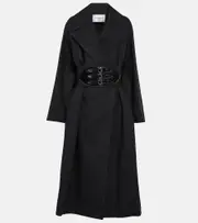 [Alaia] Alaïa Belted cotton-blend coat AU 8 black