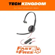 HP POLY BLACKWIRE C3210 UC MONO USB-C CORDED HEADSET, INCLUDING USB-A ADAPTOR