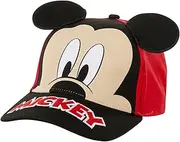 [Disney] Boys' Mickey Mouse Baseball Cap - 3D Ears Curved Brim Strap Back Hat (2-7)