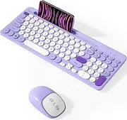 Bluetooth Keyboard and Mouse Wireless, Multi-Device Rechargeable Keyboard and Mouse Combo with Phone Holder (Bluetooth 5.0+3.0+2.4GHz) Quiet Ergonomic Compatible with Mac/Windows/iOS/Android