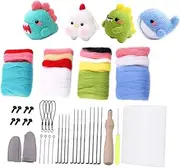 OFFIGAM 4Set DIY Wool Felting Kit for Beginners Felting Supplies with Quality Materials for Fun Animal Craft Projects for Parent Activities