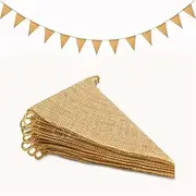 Party Decor 3M 13 Flags Vintage Jute Hessian Burlap Bunting Banner Wedding Party Photography Props Celebration Party Decoration Banner