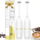 2 Pack Milk Frother, Mini Frother Handheld,Drink Mixer Handheld White