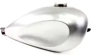 Dished Wassell Motorcycle Gas Tank Mid Mount Tunnel 2 Gallon Two Gal Peanut Style Sportster Bobber Harley Chopper Bayonet Cam Fuel Cap Bung Two 1/4 inch NPT petcock bungs Custom Bike Builder DIY Honda