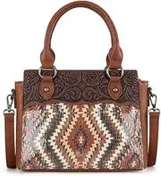 Montana West Sequined Aztec Mini Tote Bag Floral Tooled Handbag