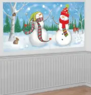 Snowman Snowmen snowballs Wall Bulletin Winter Poster 5 Feet Outdoors or In