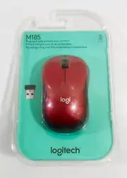 Logitech M185 Wireless Mouse - RED
