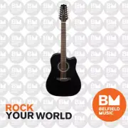 Takamine G30 Acoustic Guitar 12-String Dreadnought Black Pickup Cutaway