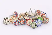 JGARTS 30 Knobs Assorted Rare Hand Painted Ceramic Knobs Cabinet Drawer Pull Pulls Drawer Puller Chrome Hardware