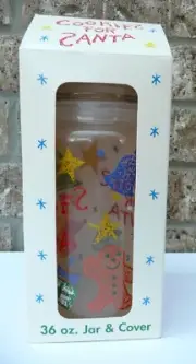 Vintage Christmas Cookies For Santa Cookie Jar Anchor Hocking New in Box 36 oz