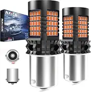 NATGIC BAU15S(150) PY21W LED Bulbs Amber, 12496 7507 5009 LED CanBus Error Free Built-in Load Resistor for Car Front or Rear Turn Signal Lights Blinker Light - 89 Pcs LED Chips 4000LM 20W (2-Pack)