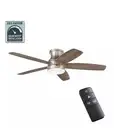 Ceiling Fan Brushed Nickel 52 in. White Color Changing LED Light Remote Control