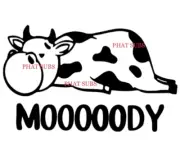 Sublimation Print Mooooody Cow Ready to Press Heat Transfer
