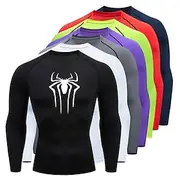 Men's Compression Shirt Athletic Shirt Gym Shirt Fitness Shirt Long Sleeve Tee Tshirt Casual Athleisure Breathable Quick Dry Soft Fitness Gym Workout Running S